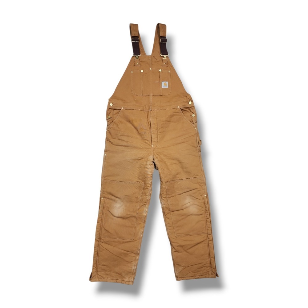 Carhartt Brown R03 BIB Overalls Men's 40 X‎ 32 Insulated Quilted